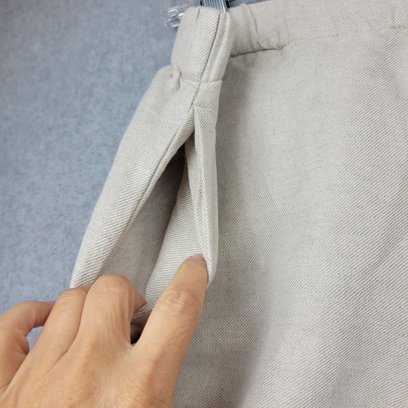 J Jill Pants‎ Womens Medium Petite Linen Blend Cropped Embroidered Hem WTP24882 - Picture 8 of 16